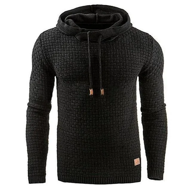 2019 New Casual Hoodie Men'S Hot Sale Plaid Jacquard Hoodies