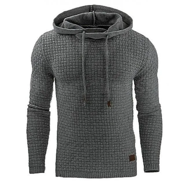 2019 New Casual Hoodie Men'S Hot Sale Plaid Jacquard Hoodies