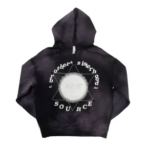 Advisory Board Crystals Guess Novus Ordo Seclorum Hooded Sweatshirt Tie Dye Black Pre-Owned