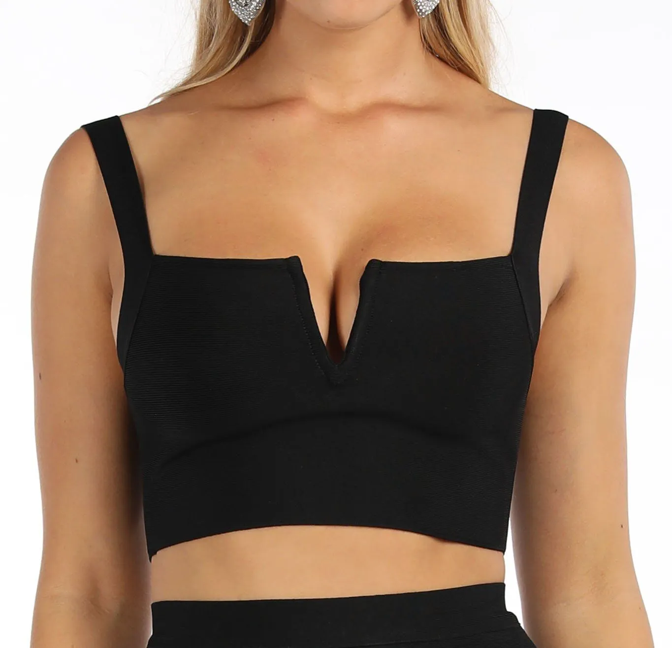 Angeline Bandage Crop Top - Black