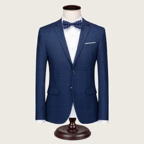 Blue Check Pattern Blazer