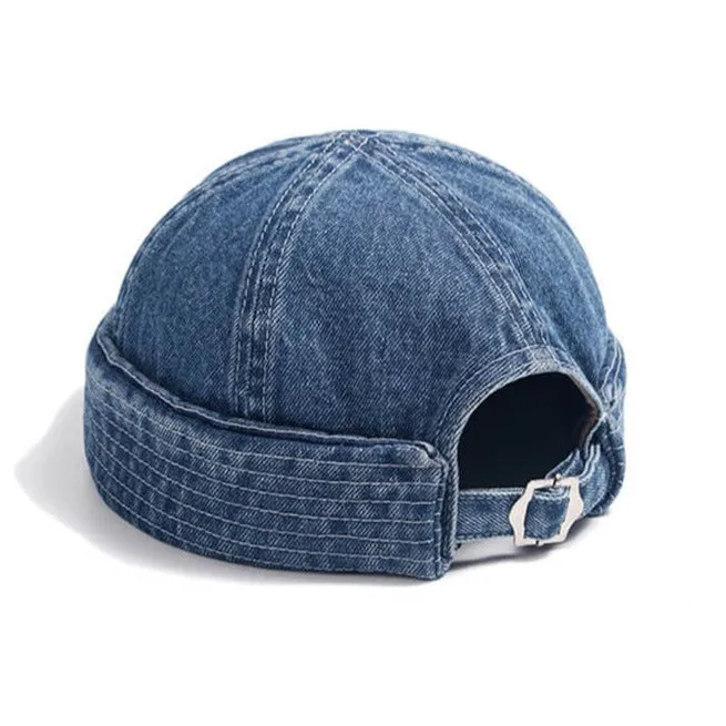 Blue Jean Denim Aesthetic Half Cap Hat