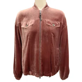 Brunello Cucinelli Mauve Velvet Bomber Jacket