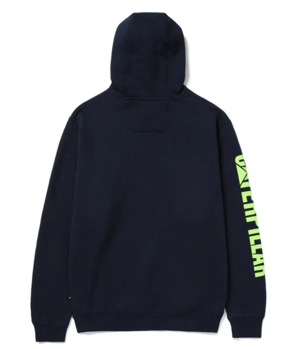 CAT Trademark Banner Hooded Sweatshirt - Eclipse Navy/Hi-Vis