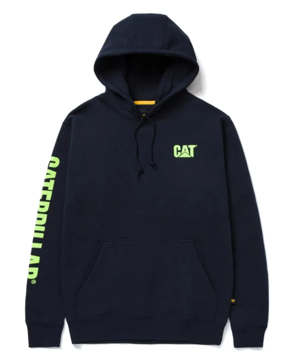 CAT Trademark Banner Hooded Sweatshirt - Eclipse Navy/Hi-Vis