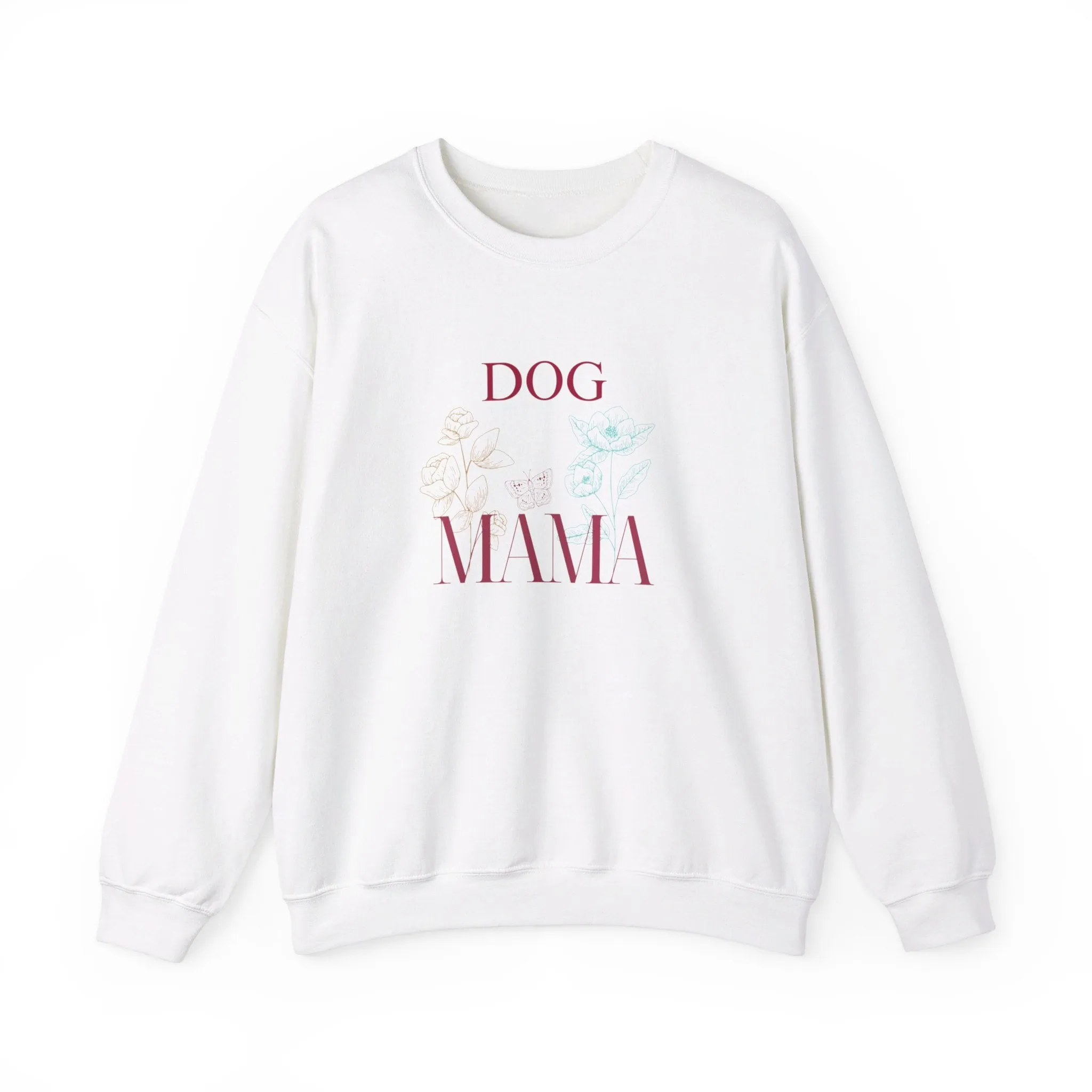 Dog Mama Crewneck Sweatshirt - College Style Gift for Her | Cozy Dog Lover Apparel & Dog People Shirt