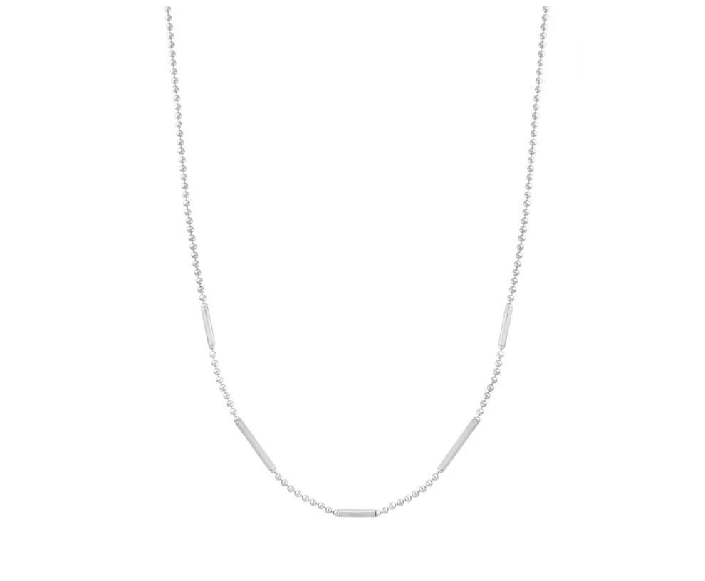 Everyday Value: Sterling Silver Bead Chain Necklace with 5 Bar Stations