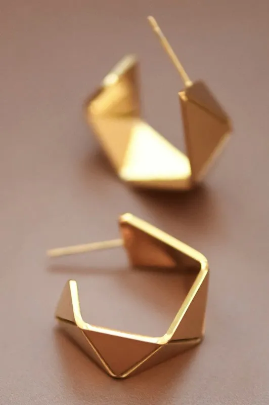 Geometric 18k Gold-Dipped Hoops