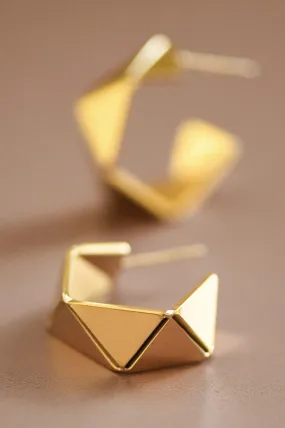 Geometric 18k Gold-Dipped Hoops