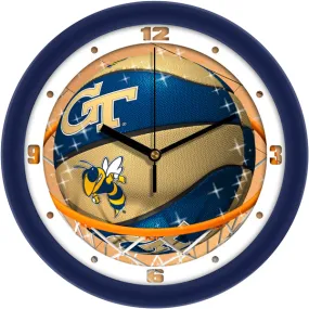 Georgia Tech Wall Clock - Basketball Slam Dunk