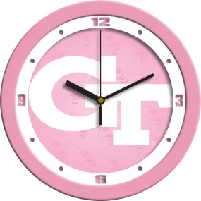 Georgia Tech Wall Clock - Pink