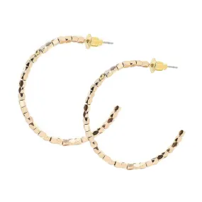 Gold Beaded Hoop Earrings