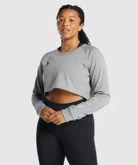 Gymshark Apollo Graphic Cropped Sweater - Smokey Grey