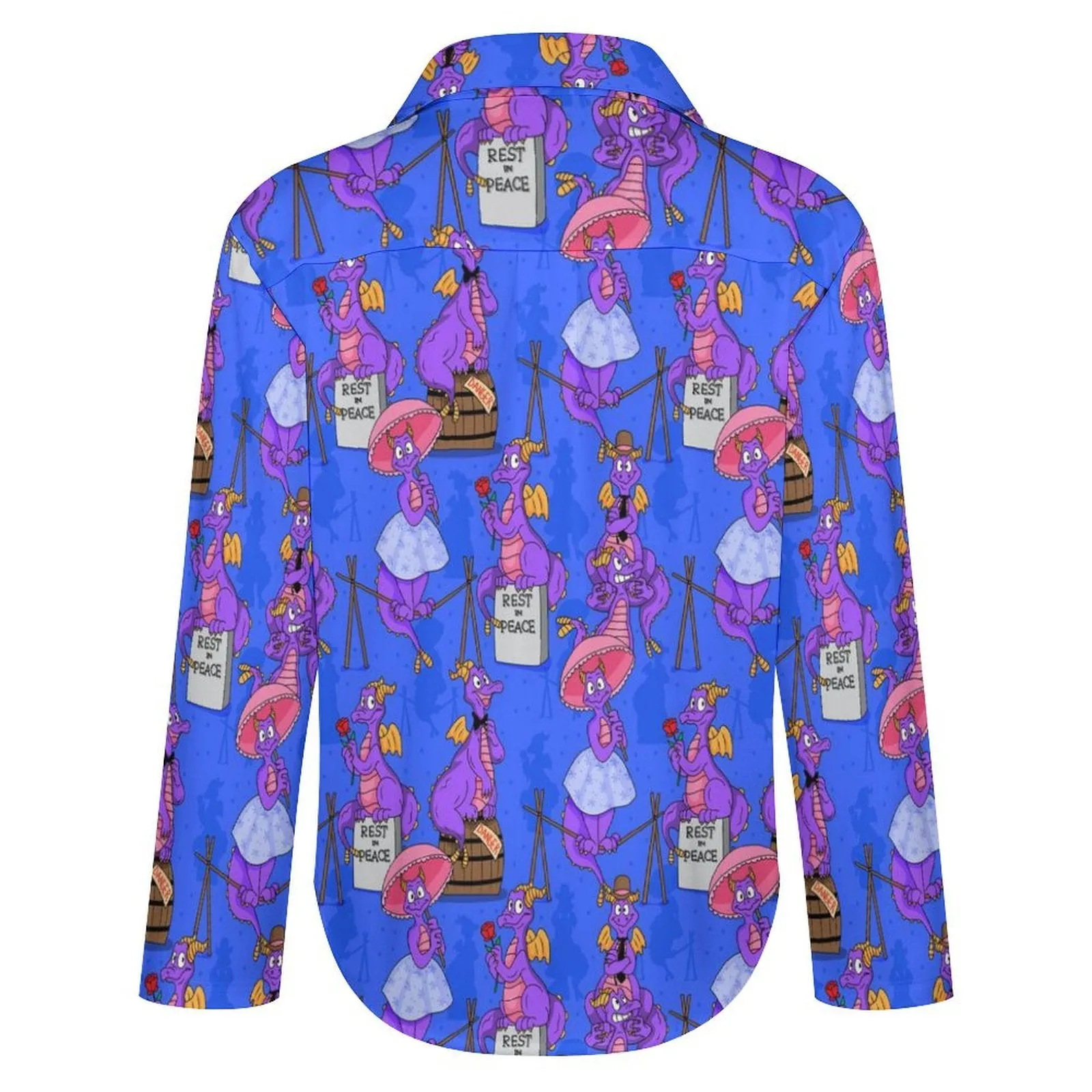 Haunted Mansion Figment Long Sleeve Button Up Blouse