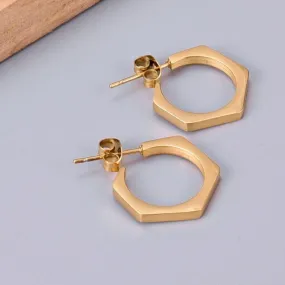 Hexagon Hoop Earrings