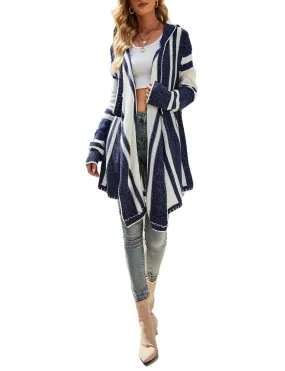 iB-iP Women's Oversize Fit & Flare Draped Cardigan Sweater Loose Casual Long Sleeve Top