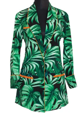 Jungle - Monstera Black / Green Blazer (Neon Orange)