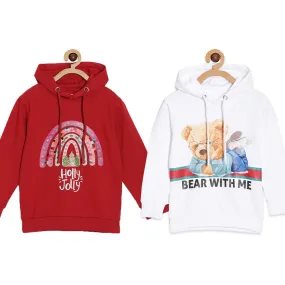 Kids Hooded Sweatshirt Combo of 2- Bear With Me & Holly Jolly