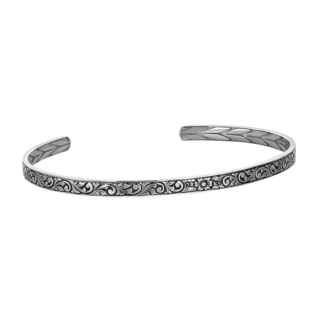 Minimal Classic Cuff Bracelet in Silver