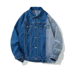 Pre Order:  Dual Tone Spliced Denim Jacket