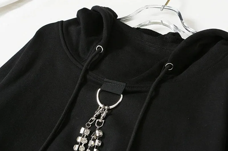 Pre Order:  Rhinestone Chain Hooded Sweatshirt