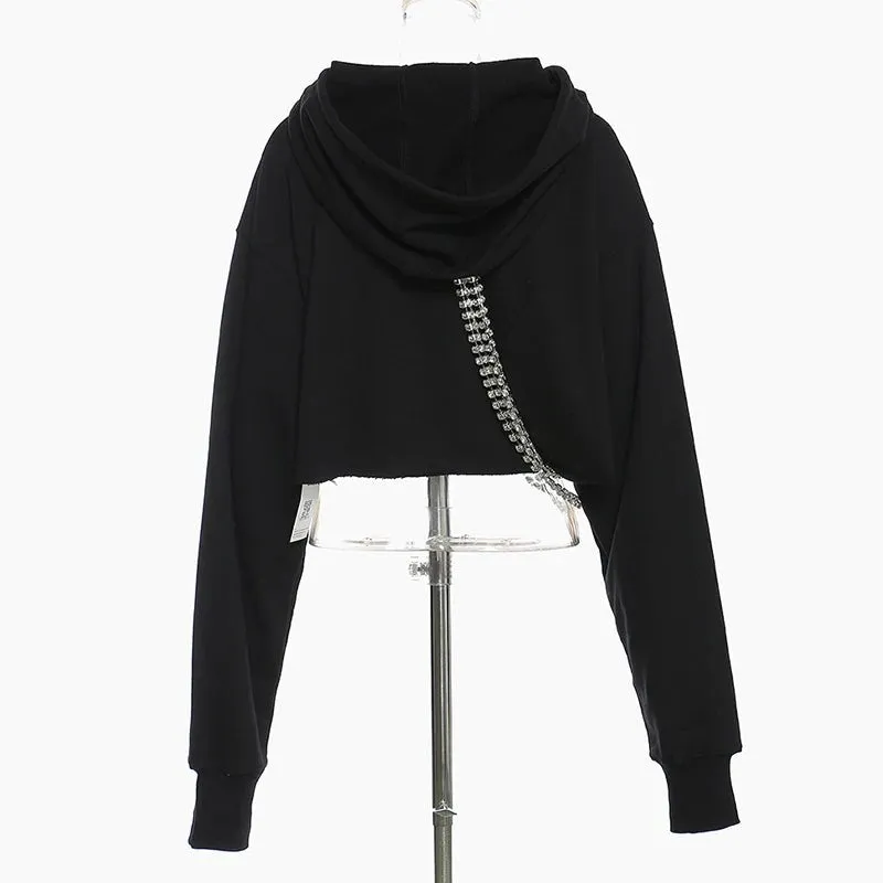 Pre Order:  Rhinestone Chain Hooded Sweatshirt