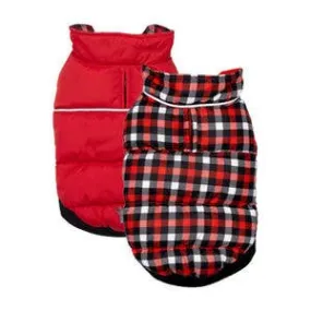 Red / Gingham Flex-Fit Reversible Puffer