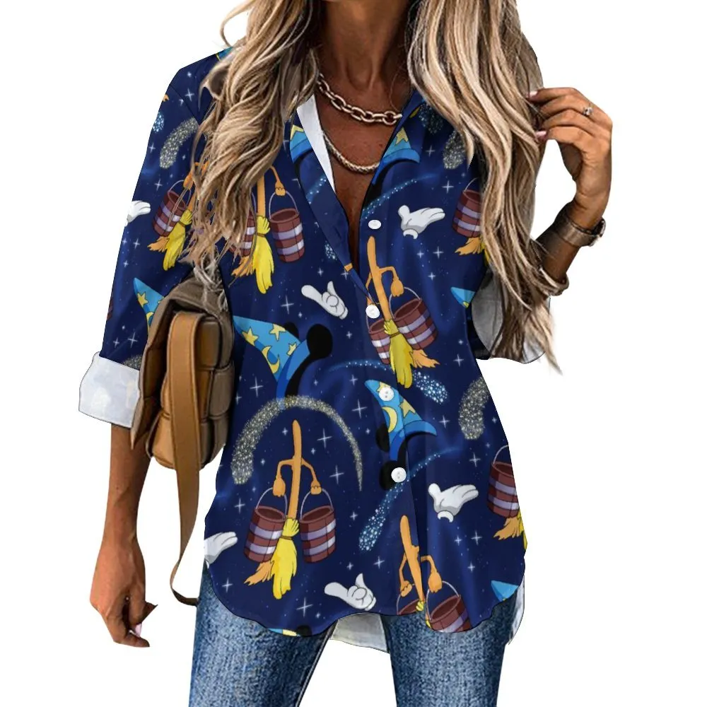 Sorcerer Long Sleeve Button Up Blouse