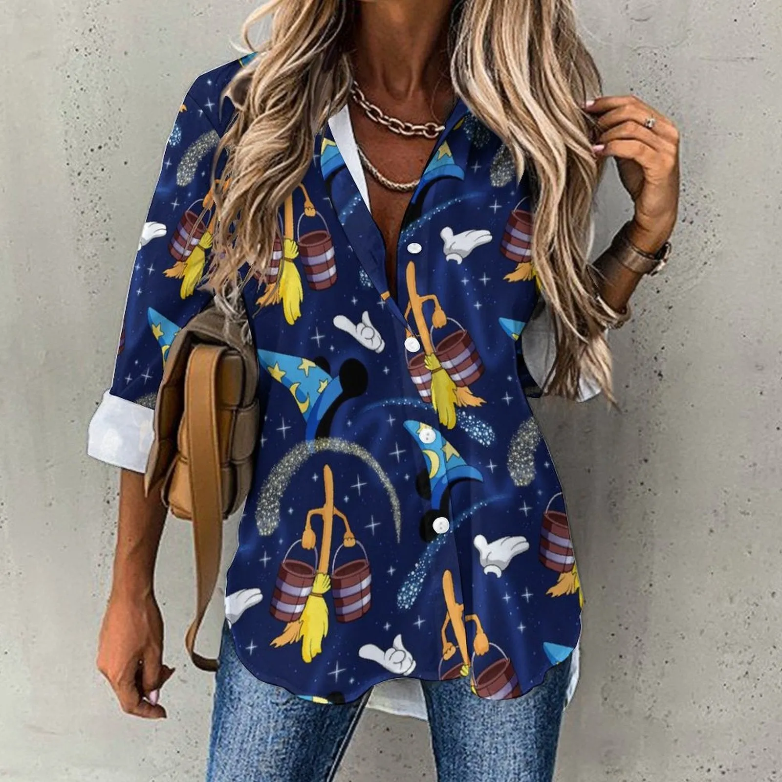 Sorcerer Long Sleeve Button Up Blouse