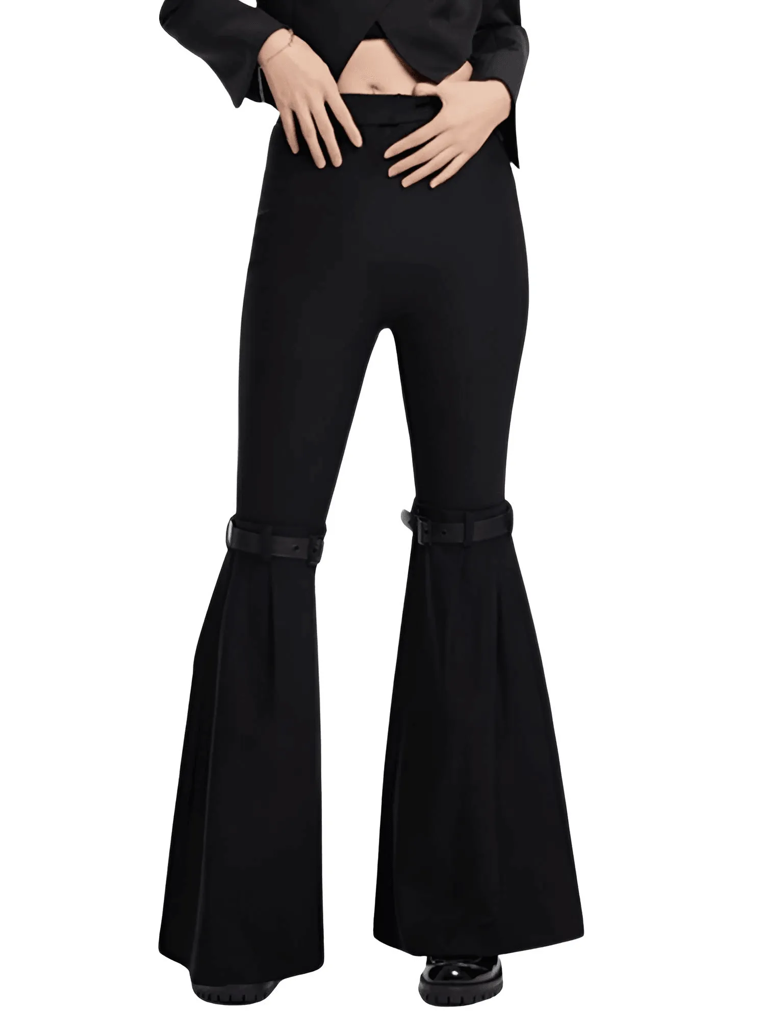 Women's High Waist Straight Leg Patchwork Jeans